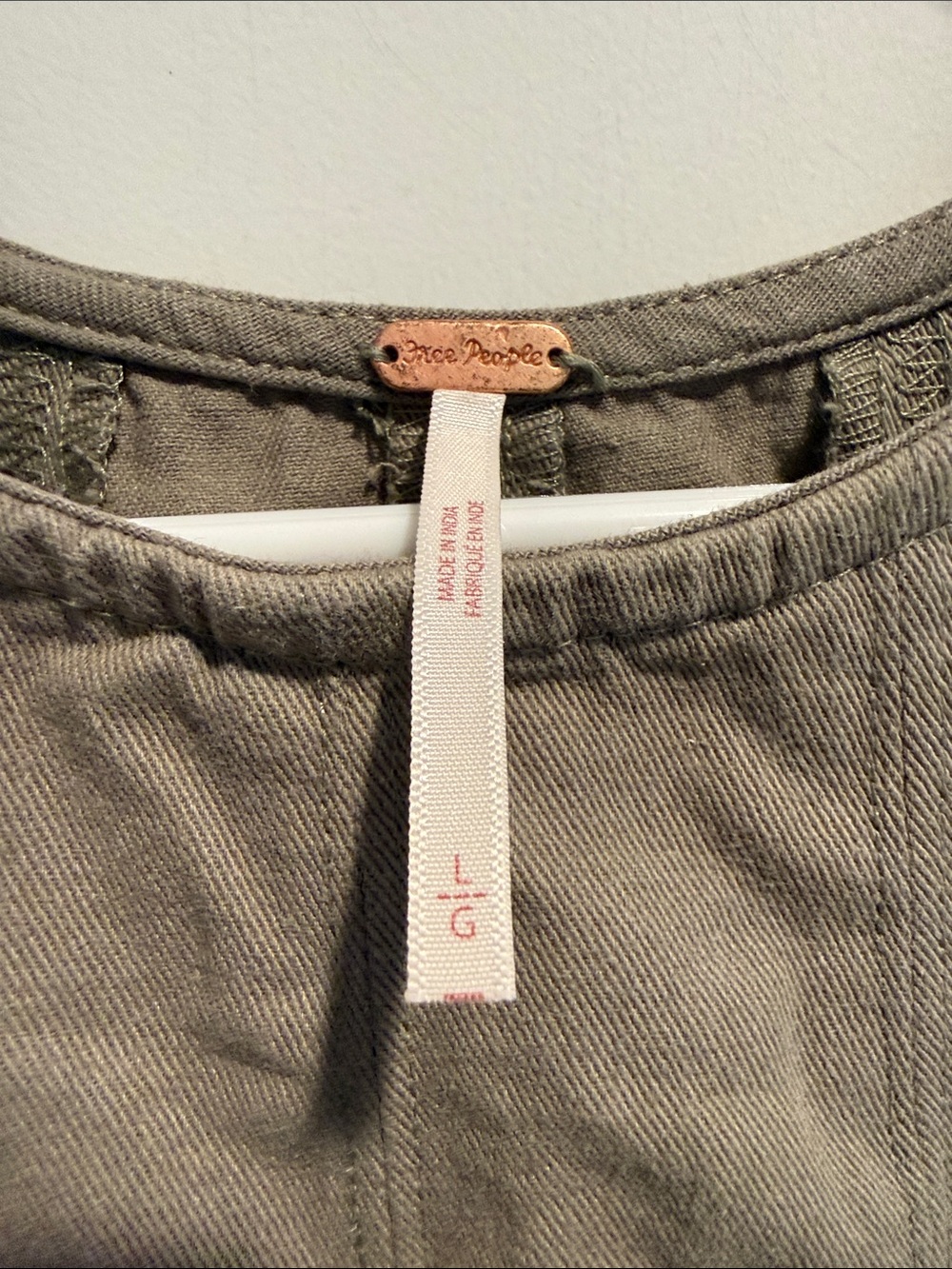 Free People Strada Embroidered Floral Sleeveless Top - Taupe with Blue Accents - Picture 5 of 8